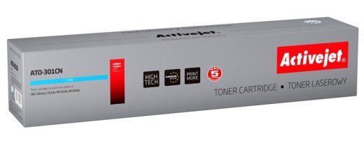 Activejet ATO-301CN toner (asendus OKI 44973535 jaoks; Supreme; 1500 lehte; tsüaan)