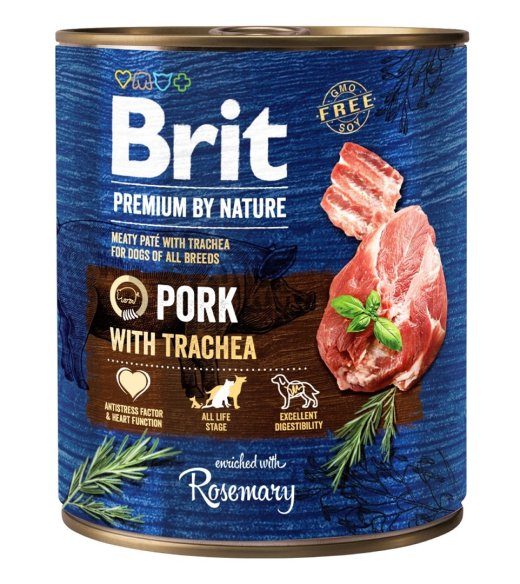 BRIT Premium by nature Pork with Trachea - niiske koeratoit - 800g