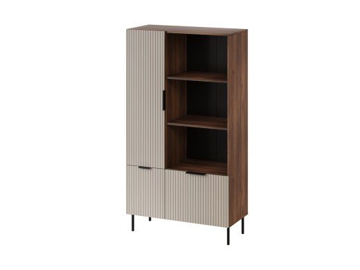Voodi 4 ALMERA raamatukapp 90x42x165 pähkli/cashmere