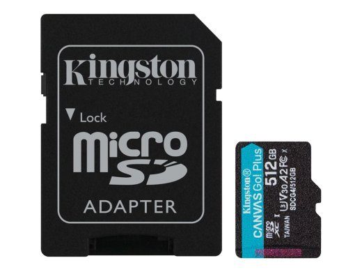 Kingston Canvas Go! Plus 512GB microSDXC UHS-I Mälukaart 200MB/s