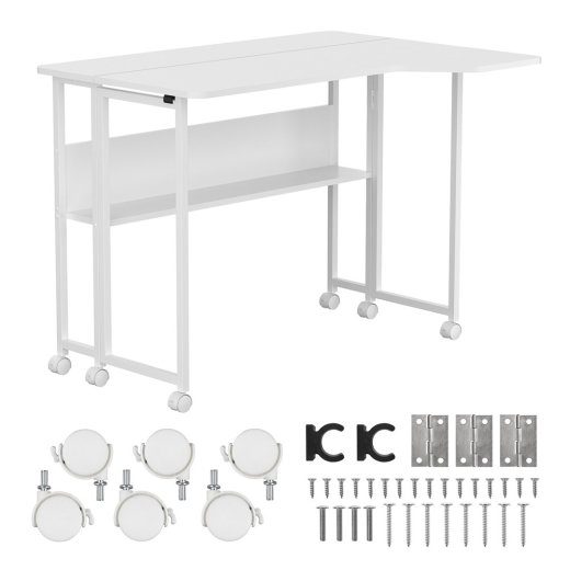 Maclean kokkupandavlaud/laua, Valge, Mobiilne, 100x73 cm, max. 50 kg, Nurgaline, L-kujuline, MC-126 L/W