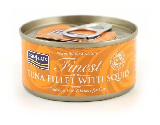 FISH4CATS Tonnifilee koos kalmuga - märgist kassatoit - 70g