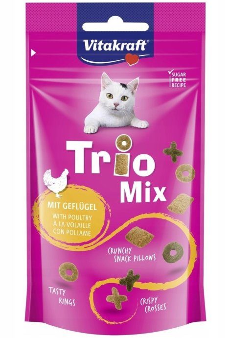 VITAKRAFT Trio Mix Poultry - kassilemmikud - 60g