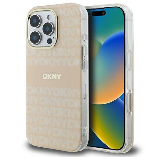 DKNY Korduv Tekstuuri Muster Riba tagumise kaitseklaas Apple iPhone 16 Pro jaoks