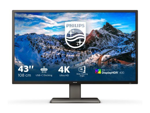 Philips 439P1 43 colių 4K (3840 x 2160) HDMI DisplayPort USB-C Monitorius 60Hz
