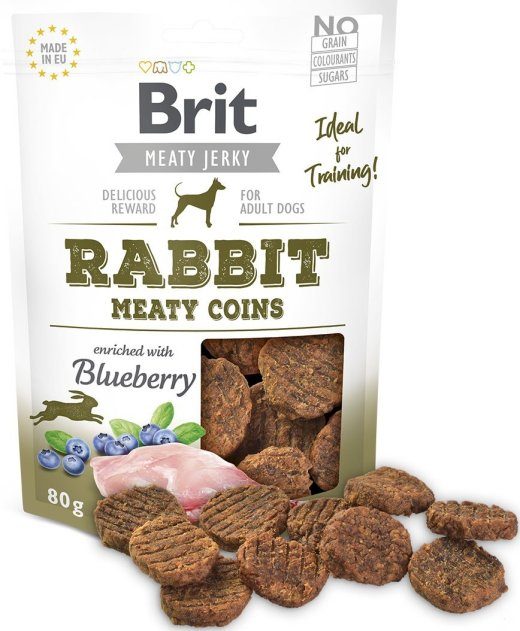 BRIT Liha Jerky Mündid Küülik - koera närimisvahend - 80g