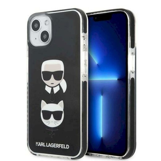 Karl Lagerfeld KLHCP13MTPE2TK Karl&Choupette pea Hardcase iPhone 13/14/15 6,1" jaoks / must