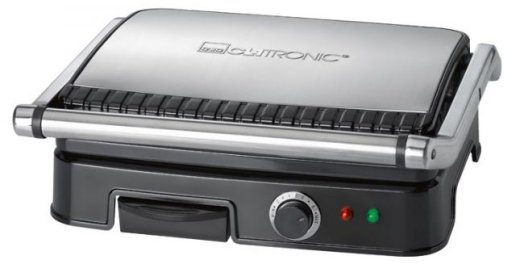 Clatronic KG 3487 elektriline grill (2000W lauaalune, must ja hõbedane)