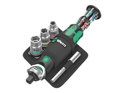 Wera Zyklop 8009 18-tüüline taskakruvisaet komplekt võtmega ja tüübiga