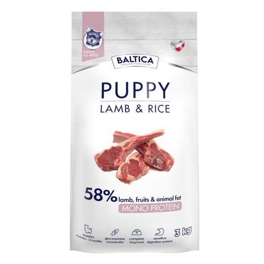 BALTICA Nutraceutic Puppy Lamb with rice Mono - kuiv koeratoidud - 3kg