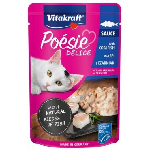 VITAKRAFT Poesie Delice mustkala - märgkassitoit - 85 g