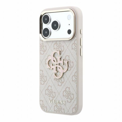 Guess PU 4G Resiin Metal Logo Kaitseklaas iPhone 18 Pro jaoks / roosa