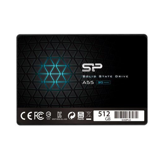 Silicon Power A55 512 SSD form factor 2.5" Solid-state drive interface SATA Read speed 560 MB/s Write speed 530 MB/s