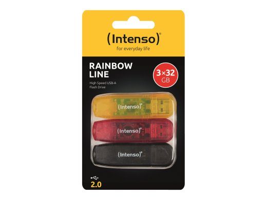 Intenso Rainbow Line 32GB USB 2.0 mälu Black Red Yellow