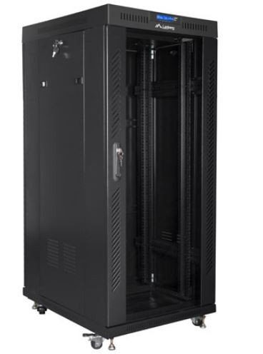 19 inch RACK installation cabinet, standing 37u 800x1000 black LCD glass door (flat pack)