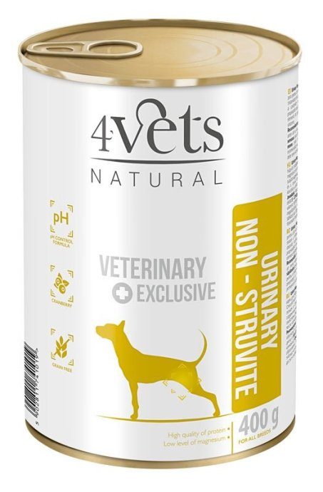4VETS Looduslik Kuseteede Struviitiv Mitte Sisaldav Koera-määrdunud Toit - määrdunud koeratoit - 400 g