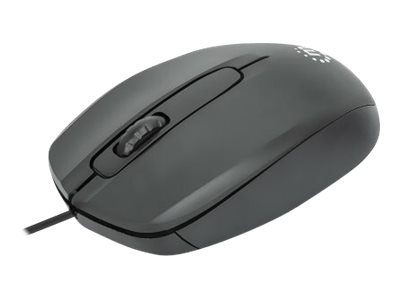Manhattan Comfort II juhtmega hiir, must, 1000dpi, USB-A, optiline, kahekäeline, kaasaskantav/kompakt, kolme nuppu kerimise ratasega, kolmeaastane