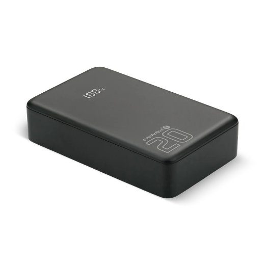 20000mAh, 1x USB, 2x USB-C, 20W, QC4+, LCD screen Powerbank Black