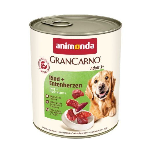 ANIMONDA GranCarno Adult Beef and duck hearts - niiske koeratoit - 800g