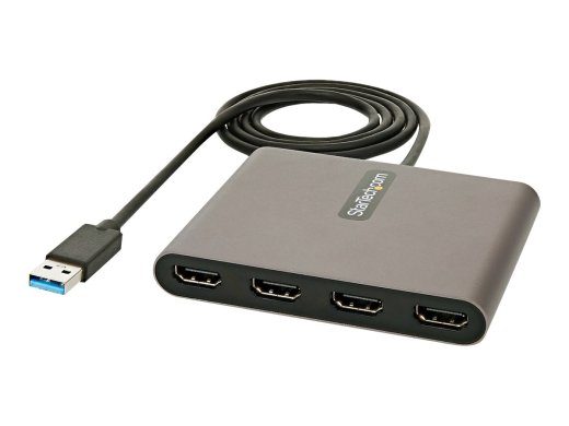 StarTech.com USB 3.0 iki 4 HDMI adapterius, išorinis vaizdo ir grafikos kortelė, USB tipo A iki keturių HDMI monitoriaus rodymo adapteris Dongle, 1...