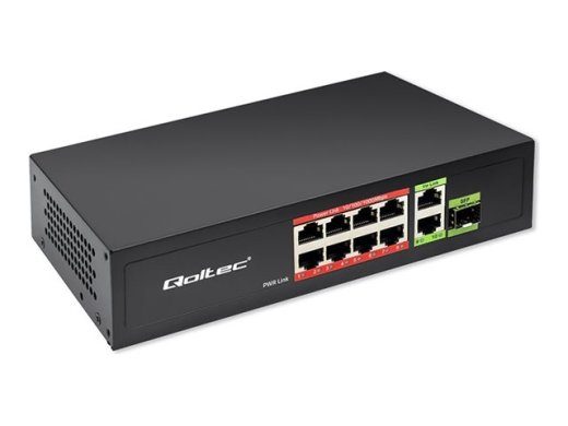 Qoltec 8-portne Gigabit Ethernet PoE lüliti