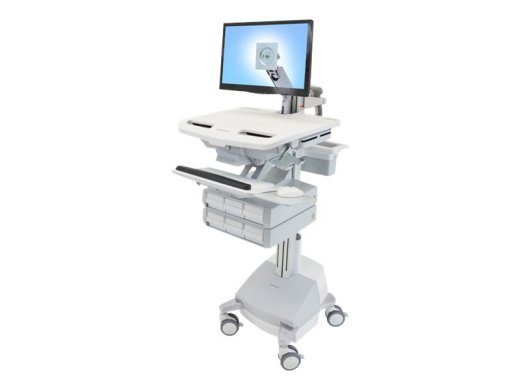 Ergotron StyleView Mobile Cart with Wheels for LCD-ekraan/klaviatuur/hiir/CPU/sülearvuti/värvikoodilugeja kuni 24