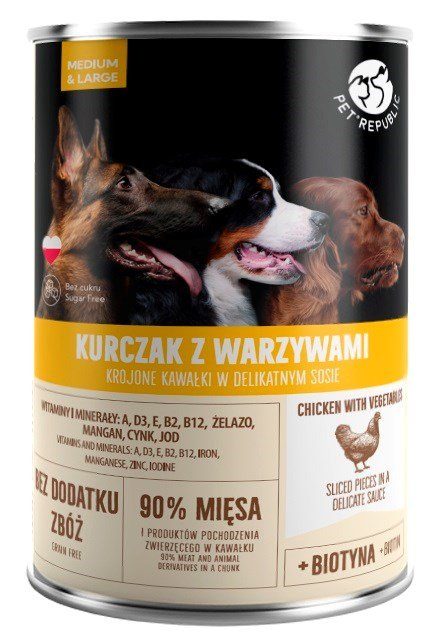 PET REPUBLIC Täiskasvanud keskmise suurusega & väikese lõhe - niiske koeratoit - 400 g