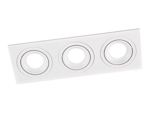 LEDURO SQUARE 3 Sisseehitatav lambihoidja 3 pistikut - GU10 - ristkülik – valge – alumiinium