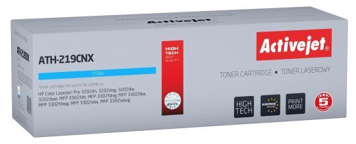 Activejet ATH-219CNX Toner HP printerile, asendaja HP 219X W2191X; Supreme; 2500 lehekülge; sinine, tšhibiga