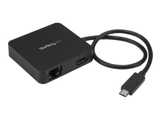 StarTech.com USB C Multiport Adapter, Portable USB-C Mini Dock 4K HDMI Video, Gigabit Ethernet, USB 3.0 Hub (1x USB-A 1x USB-C), USB Type-C Multipo