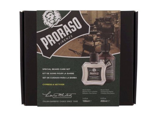 PRORASO Cypress & Vetyver Special Beard Care Set Šampoon 200ml