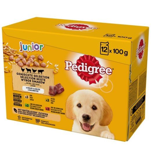 PEDIGREE Junior Mix Valik - Märg koeratoit - 12x100 g