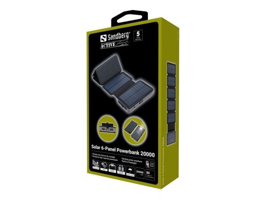 SANDBERG Solar 6-paneelne Powerbank 20000