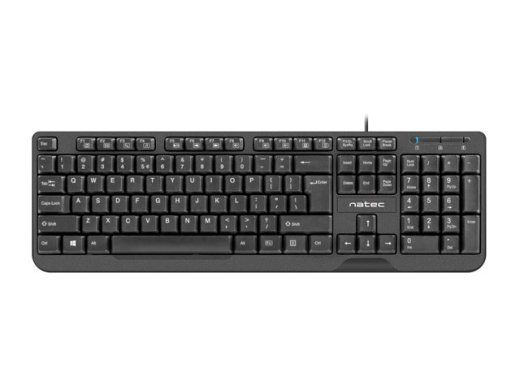 NATEC KLAVIATŪRA TROUT SLIM USB, US LAYOUT, JUODA