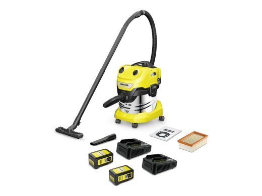 Kärcher WD 4-18 S Dual Battery Set tolmuimeja kollane