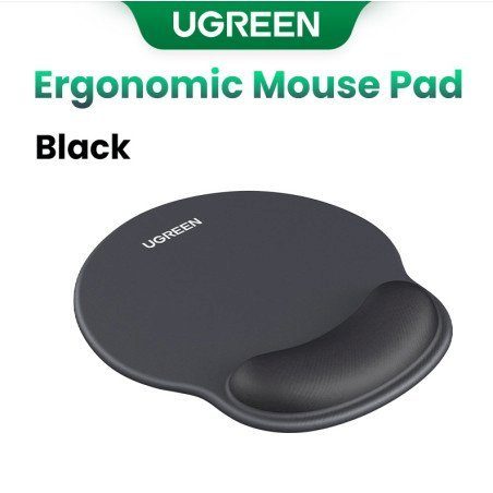 UGREEN LP668 Ergonoomiline hiirepadja randmetoelega / must