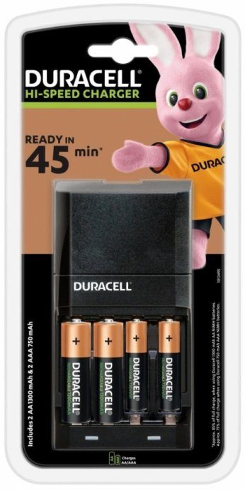 Duracell CEF27 Kiire Aku Laadija 2 x AA / 2 x AAA jaoks / koos 2 x AA 1300 mAh / 2 x AAA 750 mA Akudega