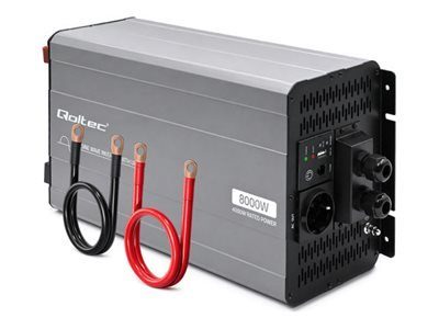 Qoltec DC AC Tooteinverter/Patarei laadija/UPS Välis Must Hall