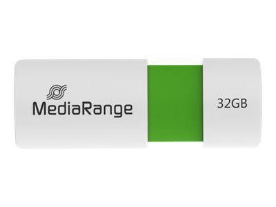 MediaRange 32GB USB 2.0 flash drive, roheline valge