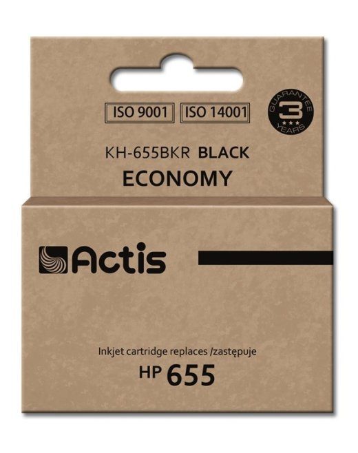 Actis KH-655BKR tint (asendus HP 655 CZ109AE jaoks; Standard; 20 ml; must)