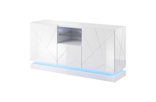 QIU 2D1K kommid 150x41.5x75 cm läikiv valge/läikiv valge