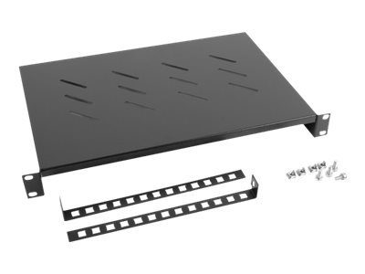 Lanberg 19" fikseeritud riiul 1U/483x300mm, maksimaalne koormus kuni 25kg AK-1004-B Must