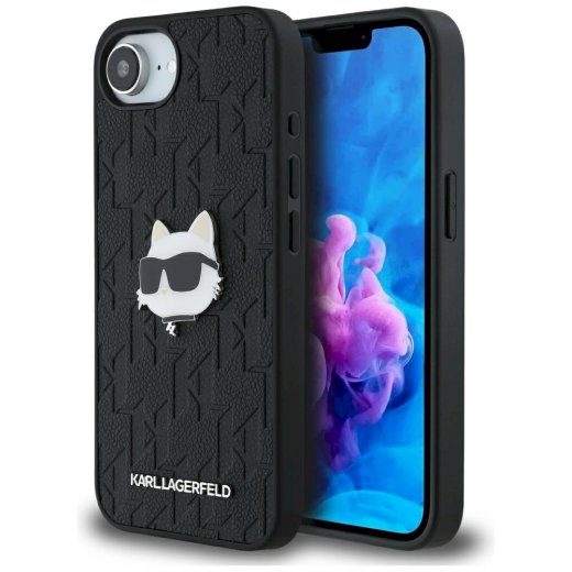 Karl Lagerfeld Monogram Choupette Head Pin Case iPhone 16e/17e jaoks / must