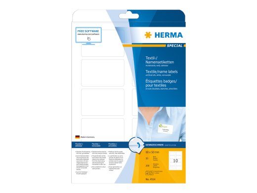 HERMA erinimede/kangastiket 199,6 x 143,5 mm 40 sildit 4519