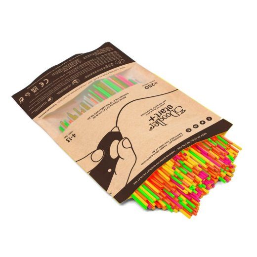 3Doodler Filamenti Start+ 250 neonpunane neonoranž neonroheline neonkollane neonroosa"Neon Kompostitav plastik Fluorestseerivat rohelist, Fluorests...