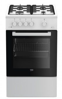 Beko FSG52020FW viryklė Laisvai stovinti viryklė Dujinė Juoda, Balta