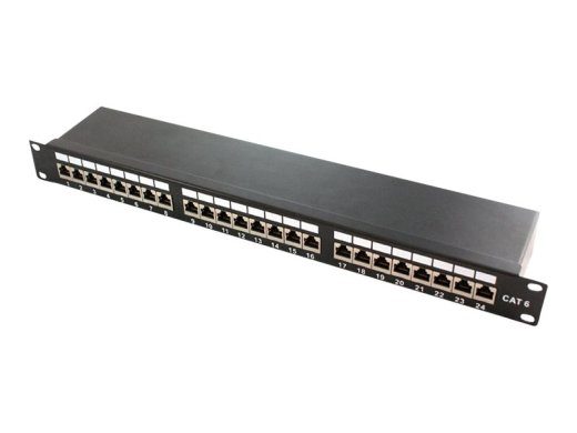 LOGILINK NP0061 - 19-montaažipaneel Cat.6A STP 24 porti must