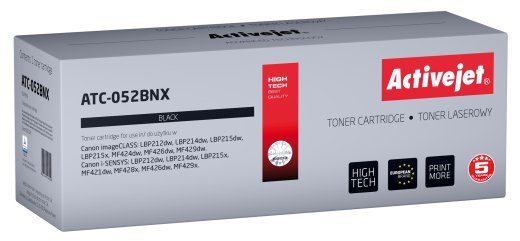 Activejet ATC-052BNX toner (asendus Canon CRG 052H XL jaoks; Supreme; 9200 lehte; must)