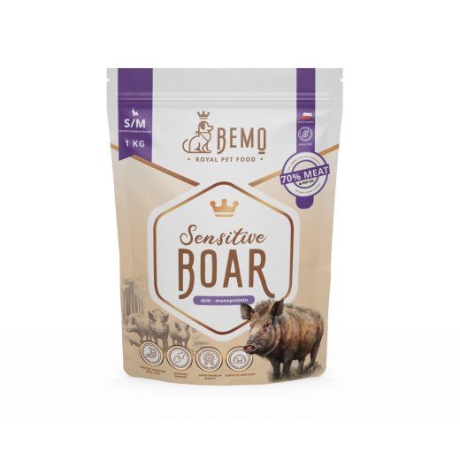 BEMO Sensitive Boar Small/Medium Kuiv Kassitoit 1kg