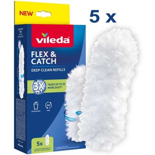 Vileda Flex&Catch dulkių semtuvo pakeitimo įdėklai, 5 vnt.
